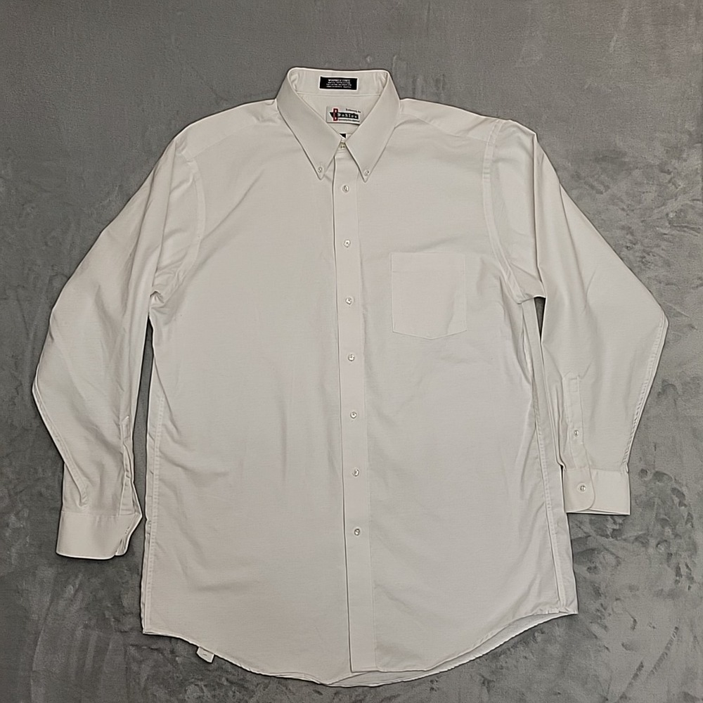 Dahles Specialty Size Apparel Button Down Shirt Mens 17.5-36 Tall White Oxford